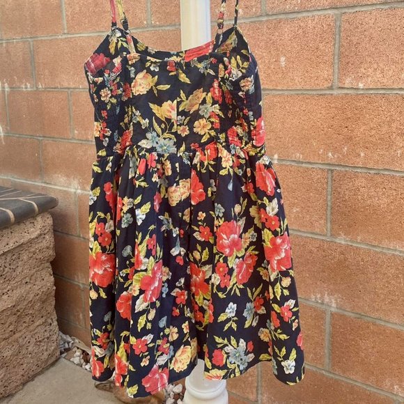 Navy Floral Mini Dress - Picture 2 of 3